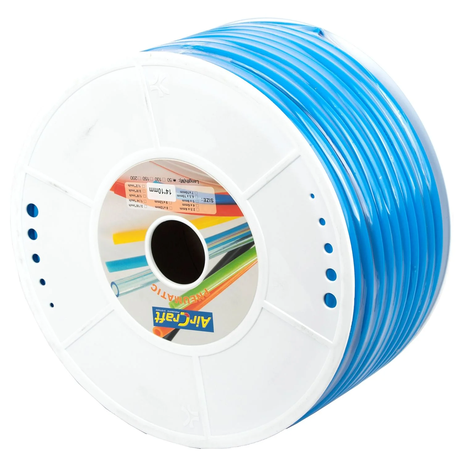 PU1410B.webp POLYURETHANE HOSE 14MM O.D. PER METRE BLUE (50M PER ROLL) - Image 1