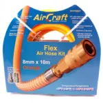 FLEX AIR HOSE KIT 8MM X 10M ORANGE W/QUICK COUPLER and CONNECTOR YOHKON - Image 3