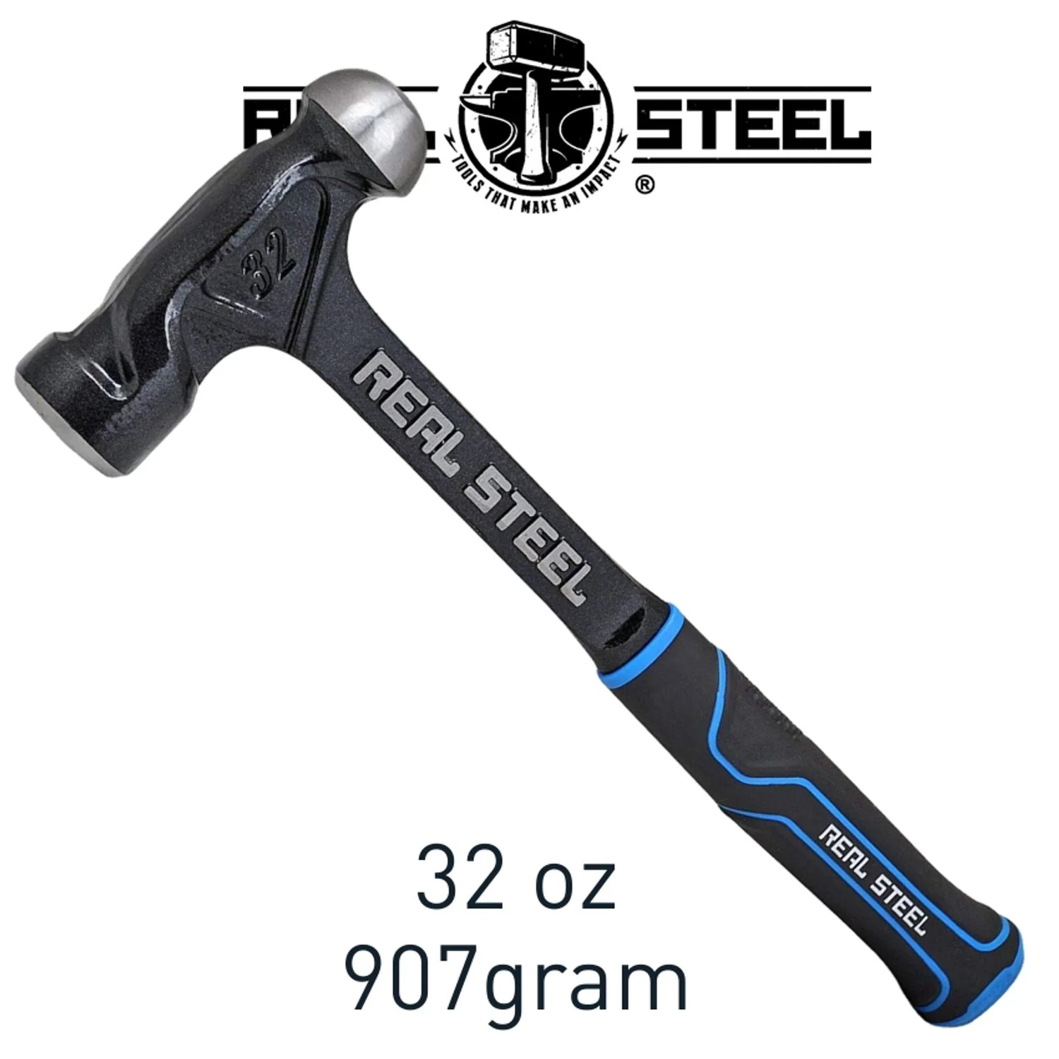 RSH0520.webp HAMMER BALL PEIN 900G 32OZ ULTRA STEEL HANDLE REAL STEEL - Image 1
