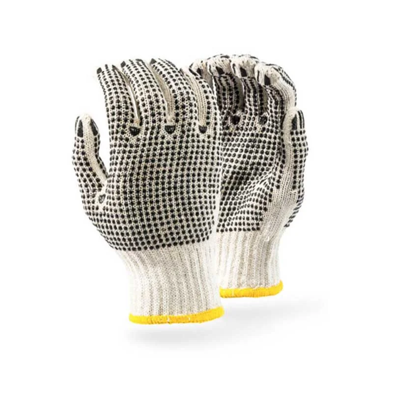 S10034.webp GLOVES COTTON PVC POLKA DOUBLE SIDE 7GG 550GPD LRG G034 - Image 1