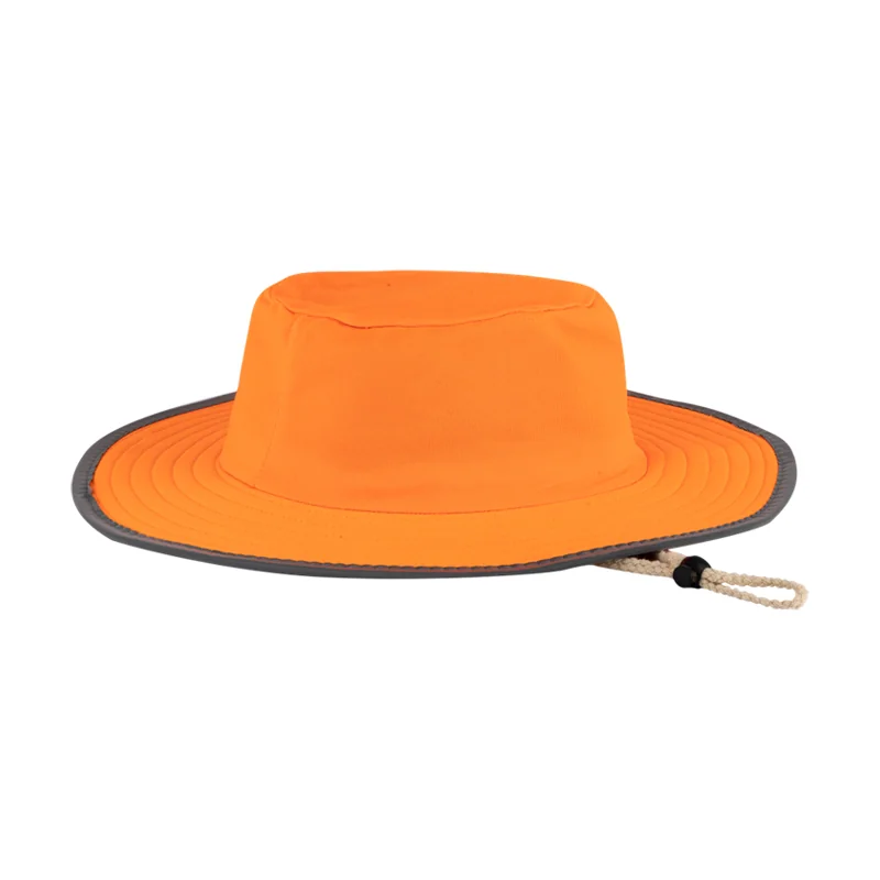 S10194.webp HAT BUSH HAT WITH LINED REFLECTIVE TAPE ORANGE H007 - Image 1