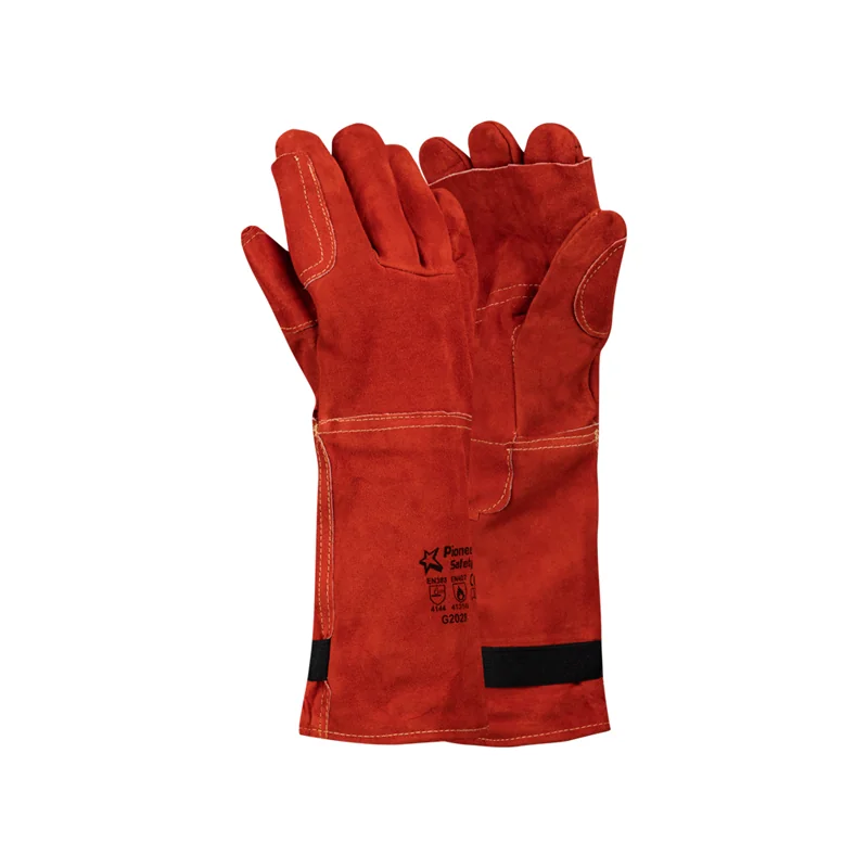 S10209.webp GLOVES LEATHER HEAT RESISTANT ELBOW HIGH HEAT RED G2028 - Image 1