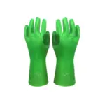 GLOVES PVC REINFORCED HI-VIS GREEN ELBOW 35CM G095