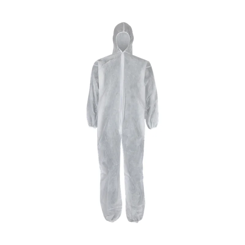 S10265.webp OVERALL DISPOSABLE ZIP & HOOD NON WOVEN WHITE XL A033 - Image 1