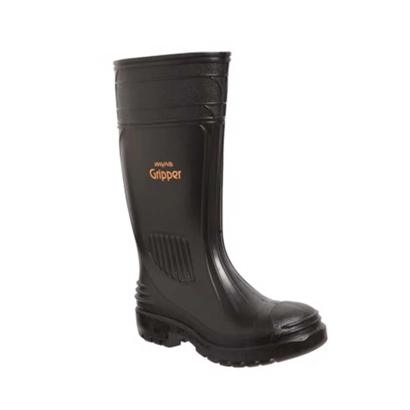 S20566.webp GUMBOOT GRIPPER WAYNE KNEE/L BLACK STC SIZE 11 F1210 - Image 1