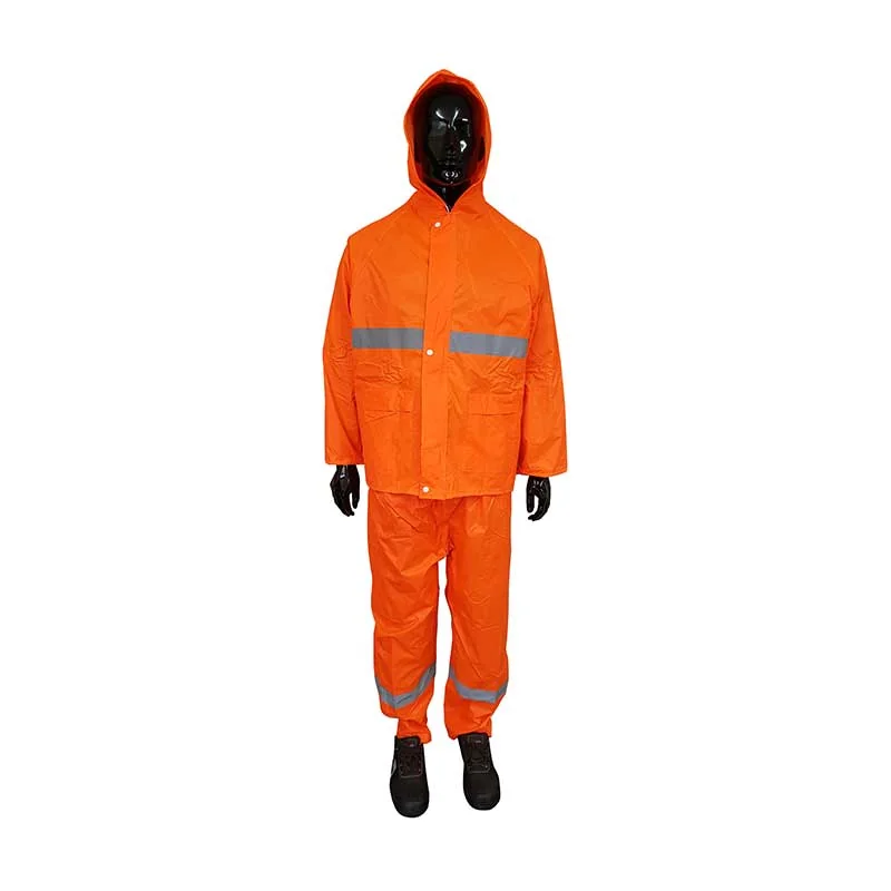 S20687.webp RAINSUIT RUBBERISED HI-VIS REFL TAPE ORANGE S - Image 1