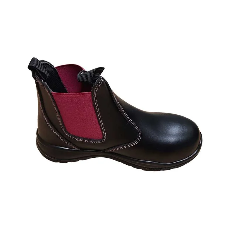 S20772.webp BOOT SAFETY LADIES DAISY PULLON BLACK PINK SIZE 4 - Image 1