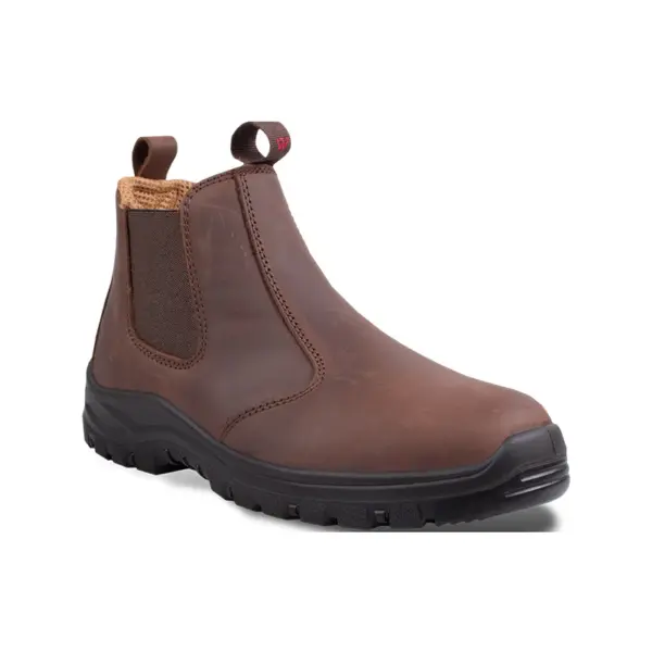BOOT SAFETY WRIGHT CHELSEA BRN ST/CAP SLIP/RES SIZE 8 WS1120