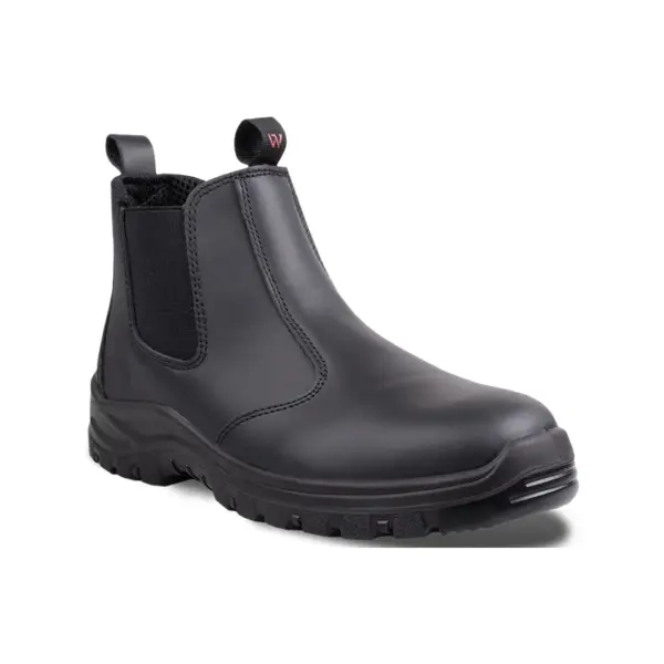 BOOT SAFETY WRIGHT CHELSEA BLK ST/CAP SLIP/RES SIZE11 WS1130