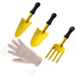 HAND TOOLSET GARDENING 3PCE WITH GLOVES