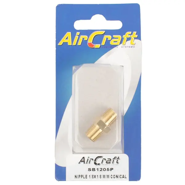 NIPPLE 1/8X1/8 M/M CONICAL 1PC PACK