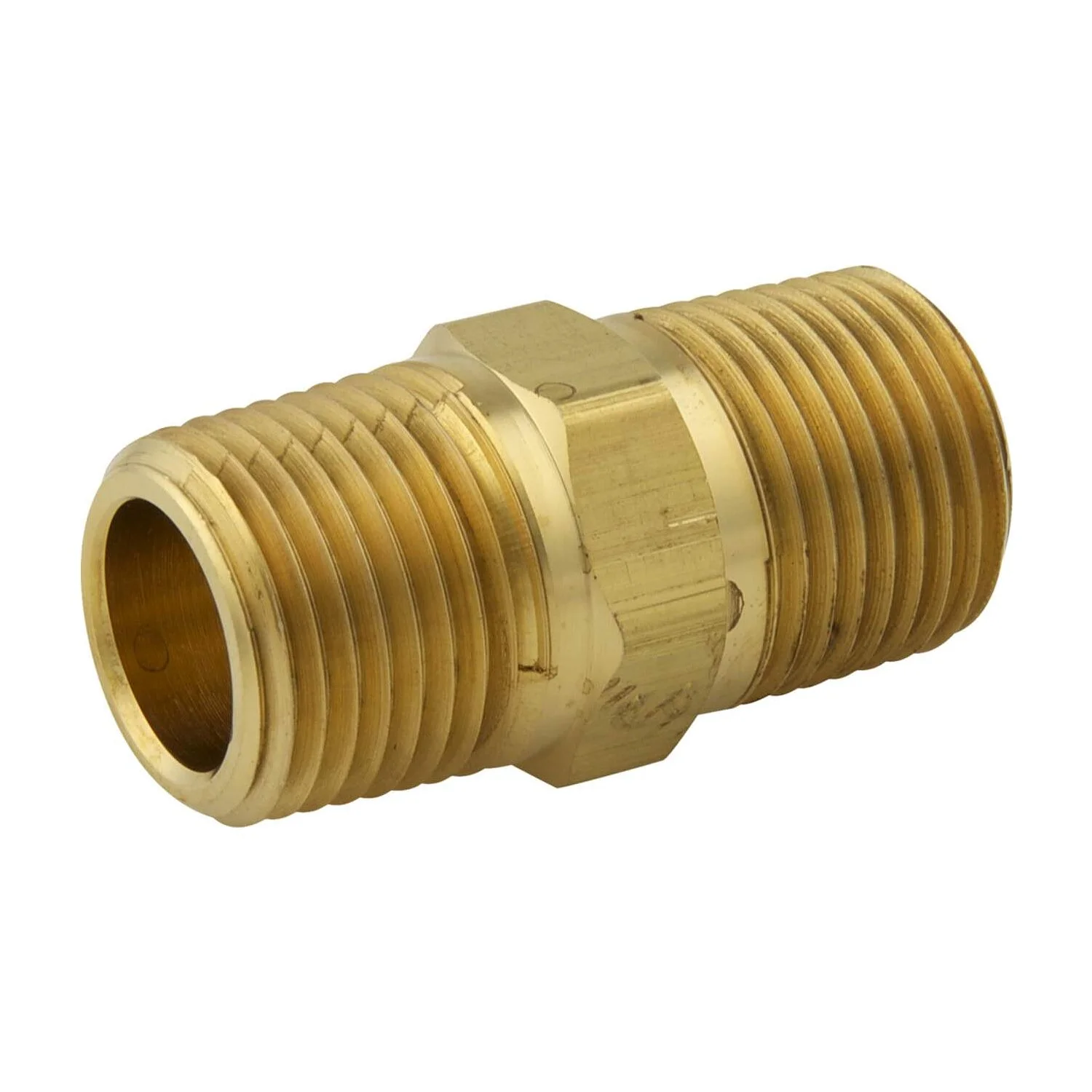 SB1209.webp NIPPLE BRASS 1/8X1/4 M/M - Image 1