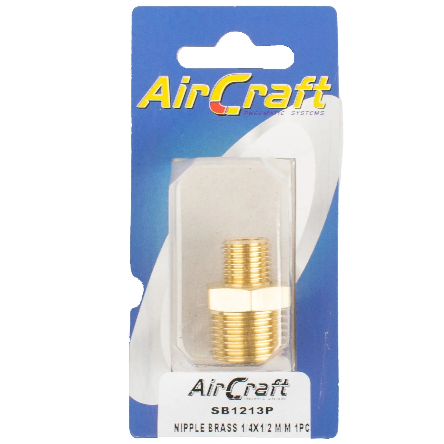 SB1213P.webp NIPPLE BRASS 1/4X1/2 M/M 1PC PACK - Image 1