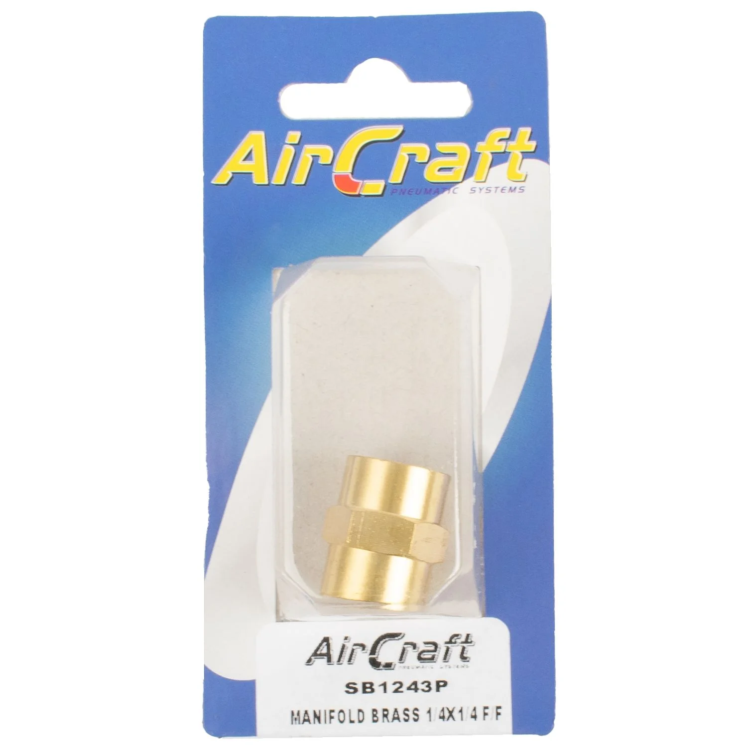 SB1243P.webp MANIFOLD BRASS 1/4X1/4 F/F 1PC PACK - Image 1