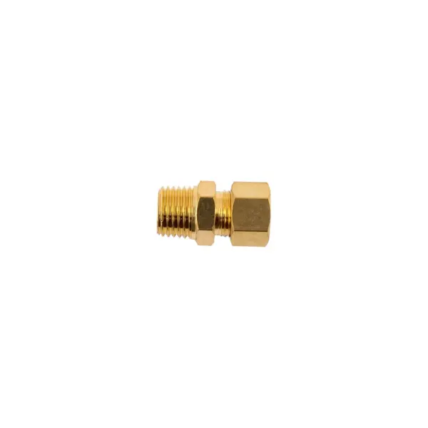 BRASS CONICAL STR. 5/16″ TUBE X 1/4″ M