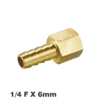 HOSE TAIL CONNECTOR BRASS 1/4F X 6MM