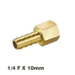 HOSE TAIL CONNECTOR BRASS 1/4F X 10MM