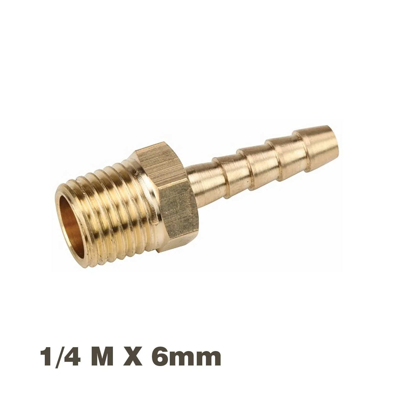 SBM1257.webp HOSE TAIL CONNECTOR BRASS 1/4M X 6MM - Image 1