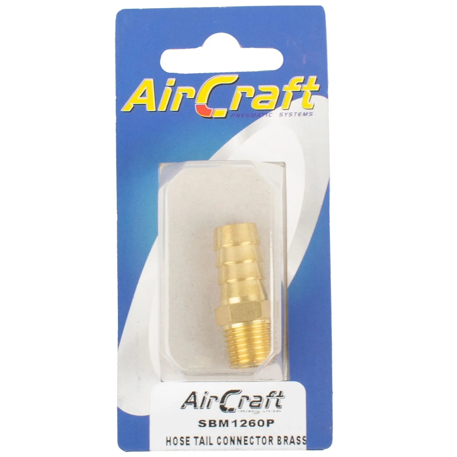 SBM1260P.webp HOSE TAIL CONNECTOR BRASS 1/4MX12MM 1PC PACK - Image 1
