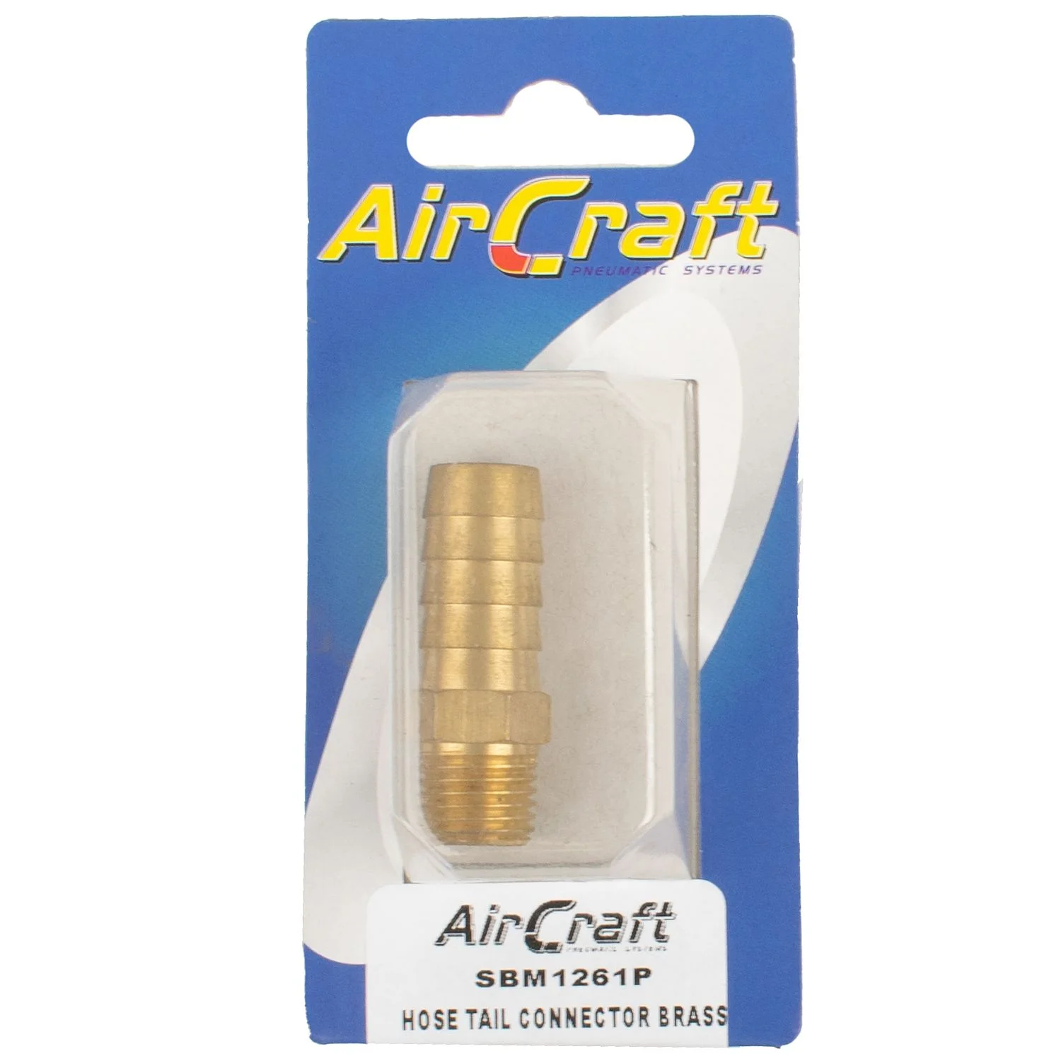 SBM1261P.webp HOSE TAIL CONNECTOR BRASS 1/4M X 13MM 1PC PACK - Image 1