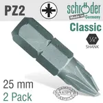POZI.NO.2X25MM CLASSIC BIT 2CD