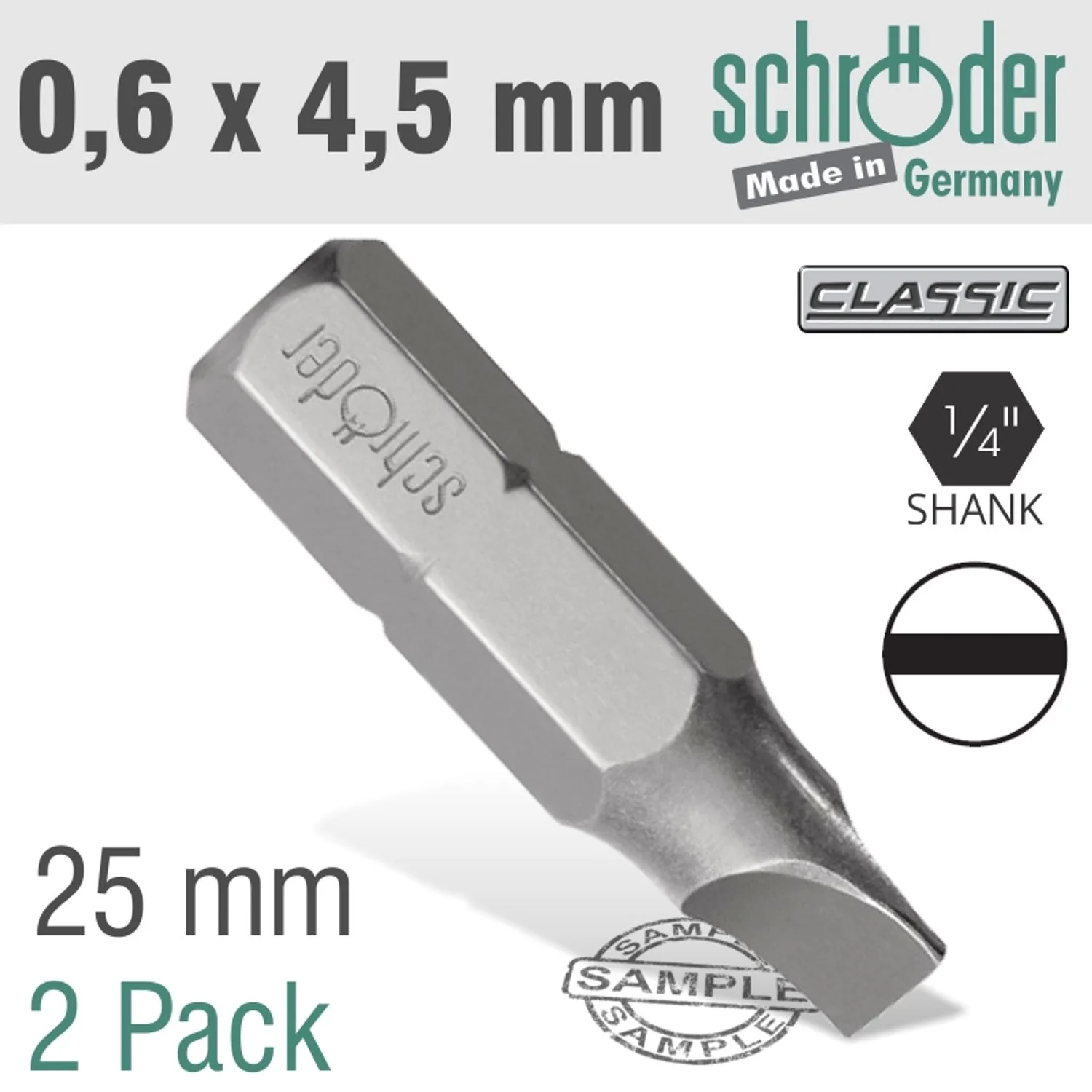 SC20222.webp SLOTTED BIT 0.6X4.5MM 25MM 2CD - Image 1