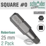 SQ.RECESS N.0X25MM BIT 2CD