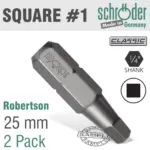SQ.RECESS NO.1X25MM BIT 2CD