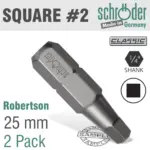 SQ.RECESS NO.2X25MM BIT 2CD