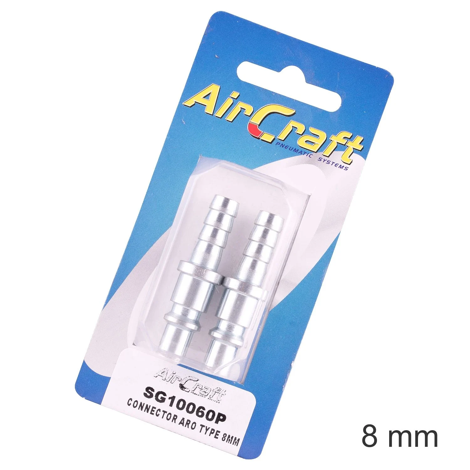 SG10060P.webp CONNECTOR ARO TYPE 8MM HOSE TAIL 2PACK - Image 1