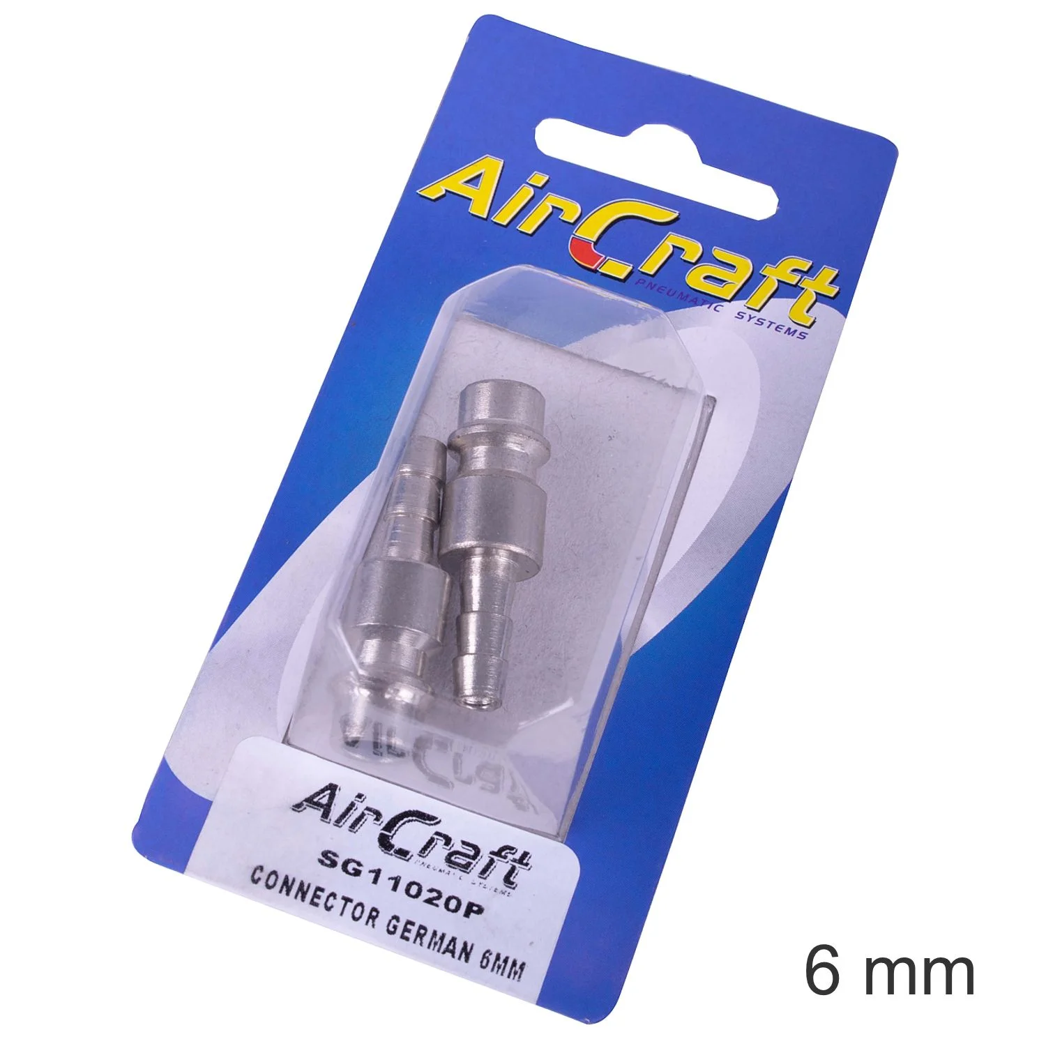 SG11020P.webp CONNECTOR GERMAN 6MM HOSETAIL 2PC PACK - Image 1