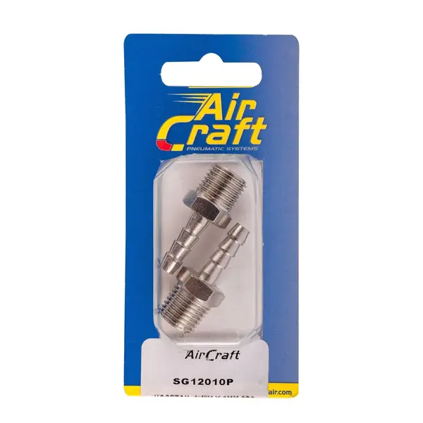 HOSETAIL 1/4″M X 6MM 2PC PACK