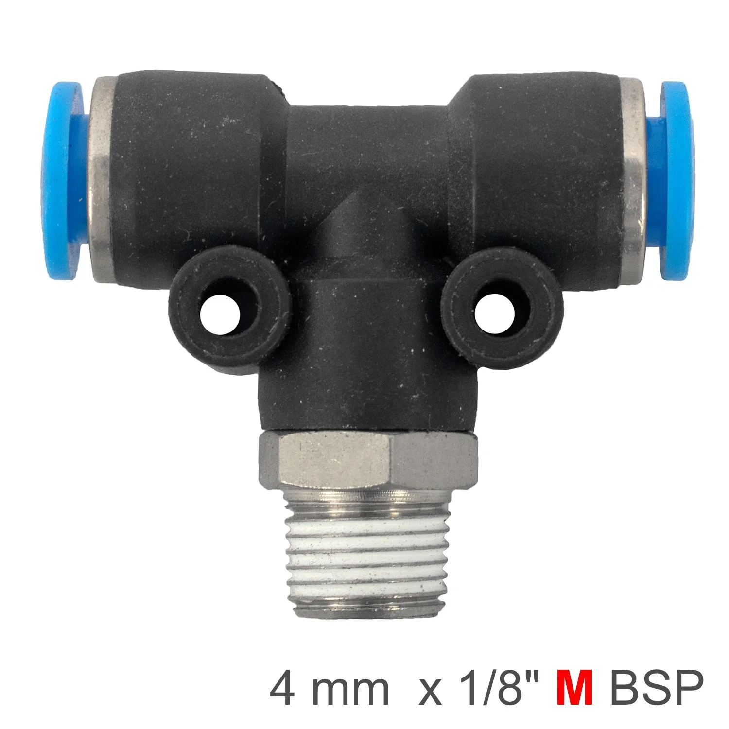 SPB04-01.webp PU HOSE FITTING TEE 4MM-1/8 M - Image 1