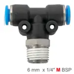 PU HOSE FITTING TEE 6MM-1/4 M
