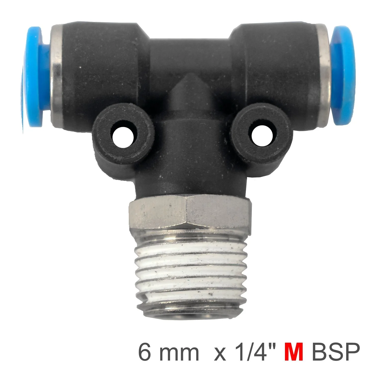 SPB06-02.webp PU HOSE FITTING TEE 6MM-1/4 M - Image 1