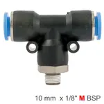 PU HOSE FITTING TEE 10MM-1/8 M