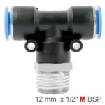 PU HOSE FITTING TEE 12MM-1/2 M
