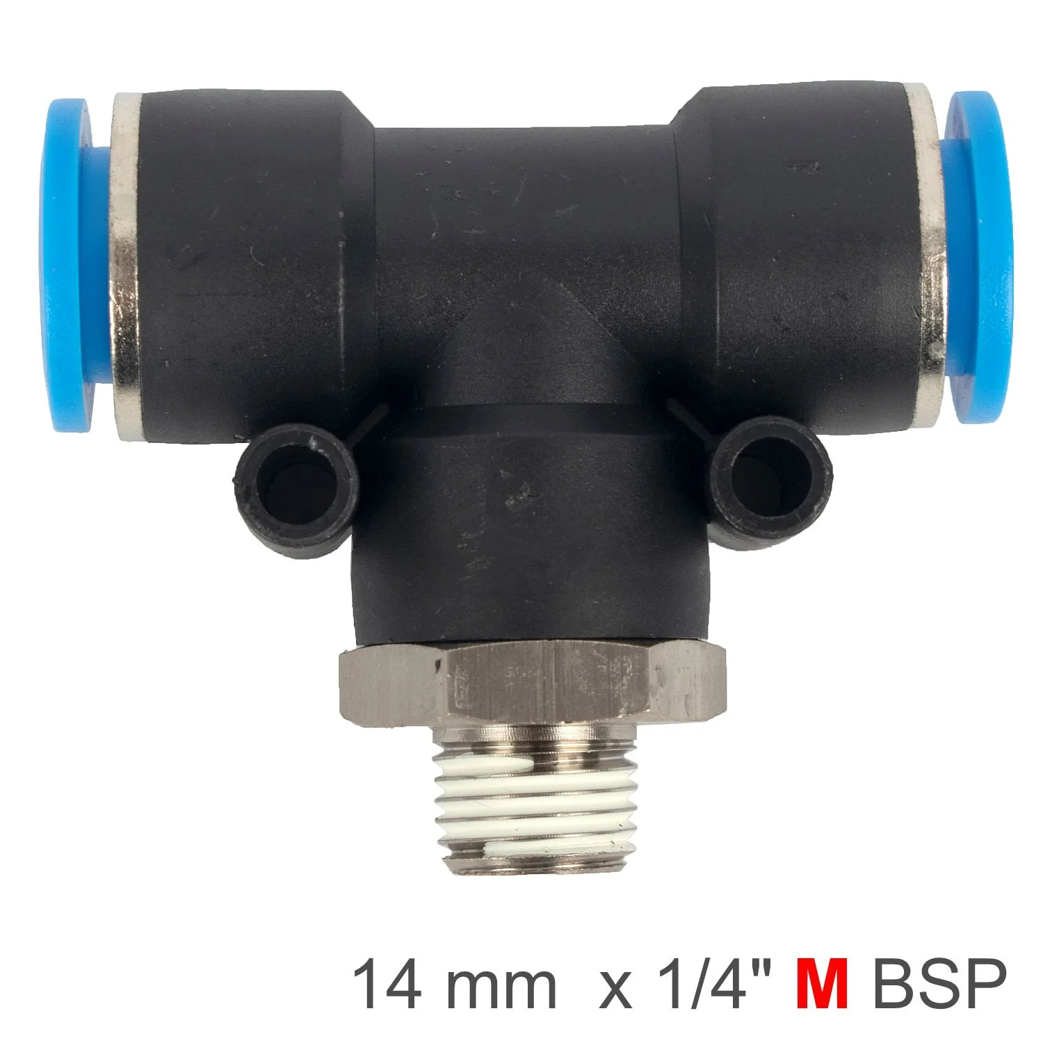 SPB14-02.webp PU HOSE FITTING TEE 14MM-1/4 M - Image 1