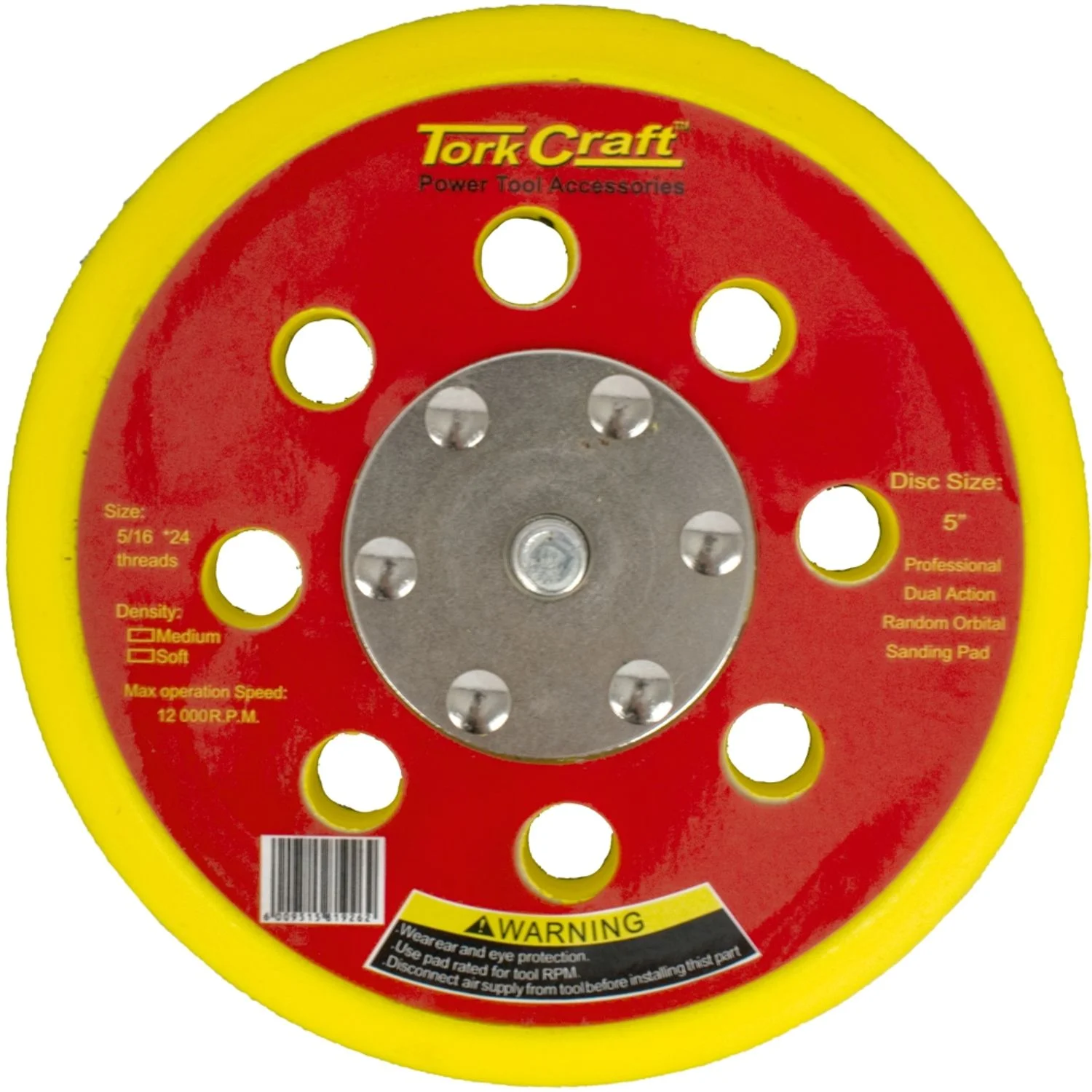 SPC00113.webp DA SANDER PAD HOOK AND LOOP 5 16 - 24UNF 8 HOLES MED SOFT 125MM 5″ - Image 1