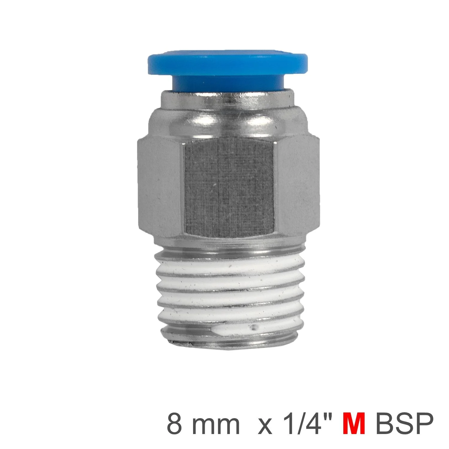 SPC08-02.webp PU HOSE FITTING STRAIGHT STUD 8MM-1/4 M - Image 1