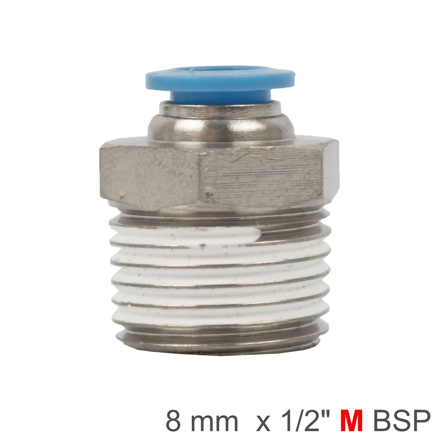 SPC08-04.webp PU HOSE FITTING STRAIGHT STUD 8MM-1/2 M - Image 1
