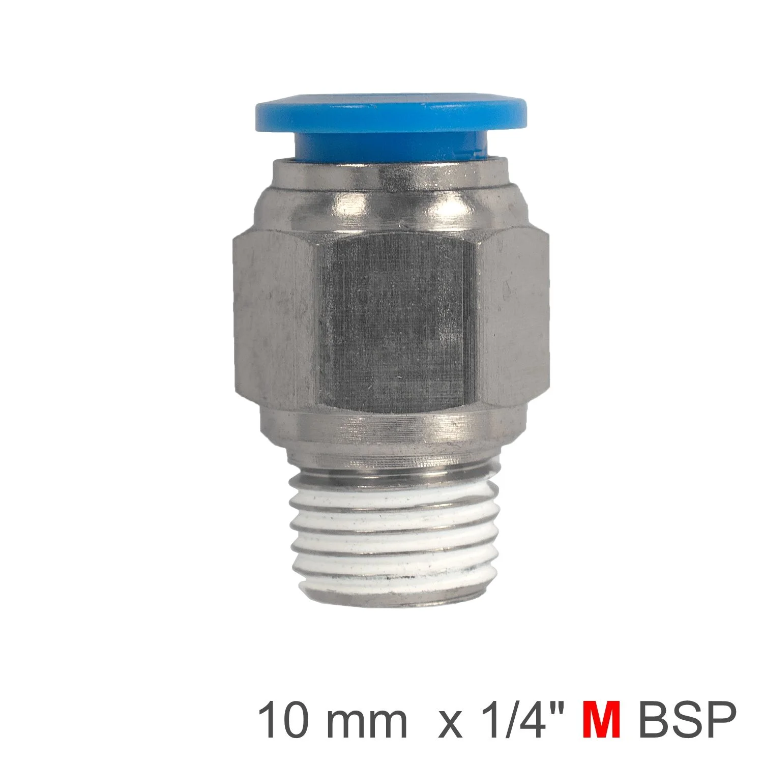 SPC10-02.webp PU HOSE FITTING STRAIGHT STUD 10MM-1/4 M - Image 1