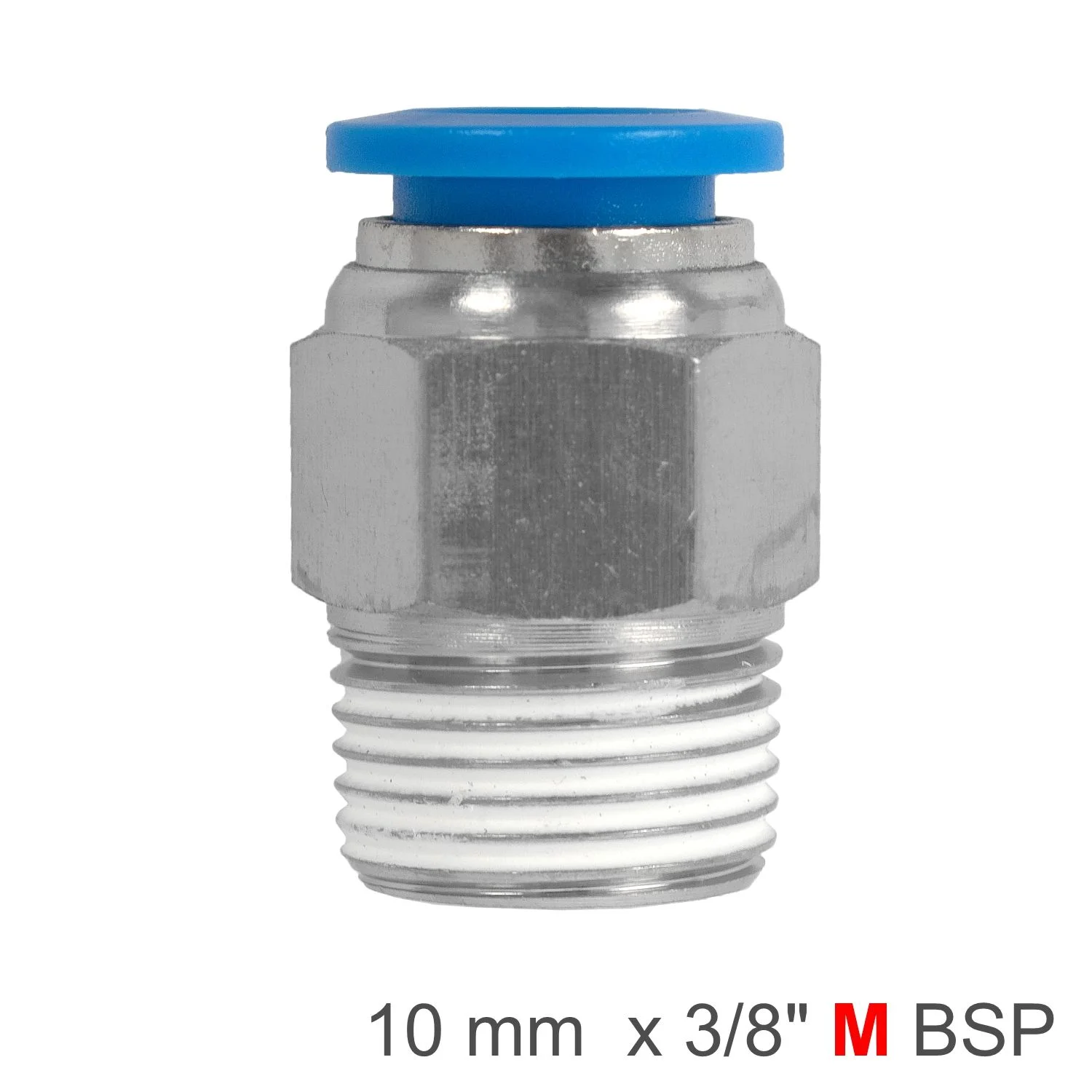 SPC10-03.webp PU HOSE FITTING STRAIGHT STUD 10MM-3/8 M - Image 1