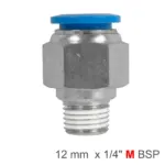 PU HOSE FITTING STRAIGHT STUD 12MM-1/4 M