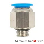 PU FITTING STR. STUD W/O-RING 14MM-1/4″ M