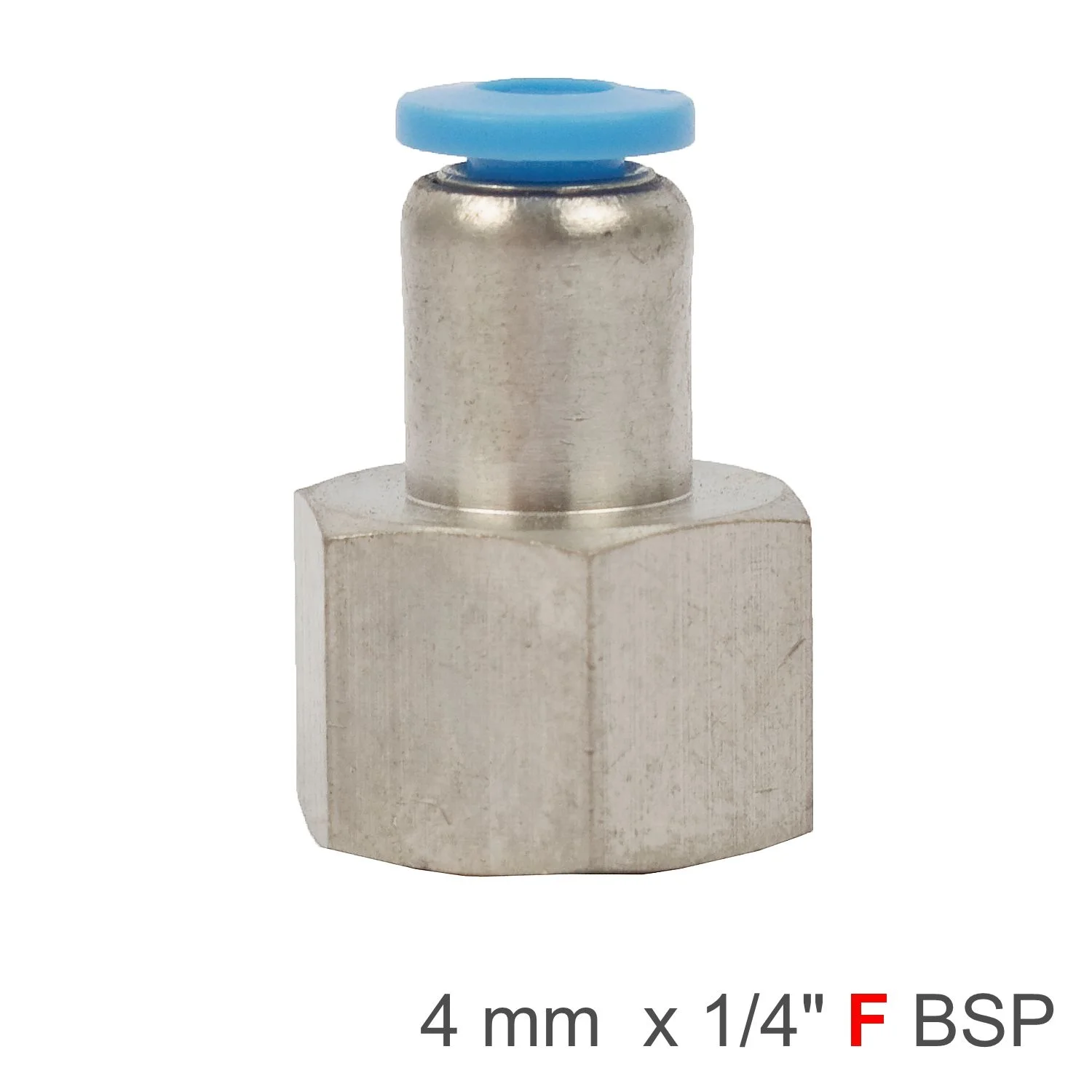 SPCF04-02.webp PU HOSE FITTING STRAIGHT STUD 4MM-1/4 F - Image 1