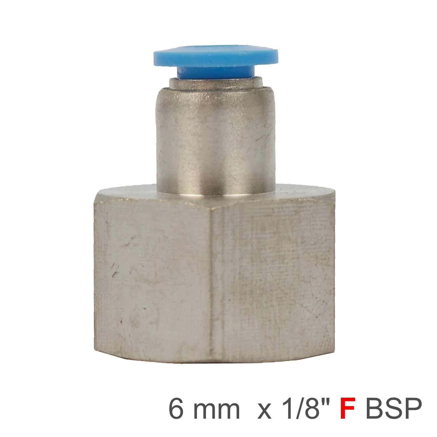 SPCF06-01.webp PU HOSE FITTING STRAIGHT STUD 6MM-1/8 F - Image 1