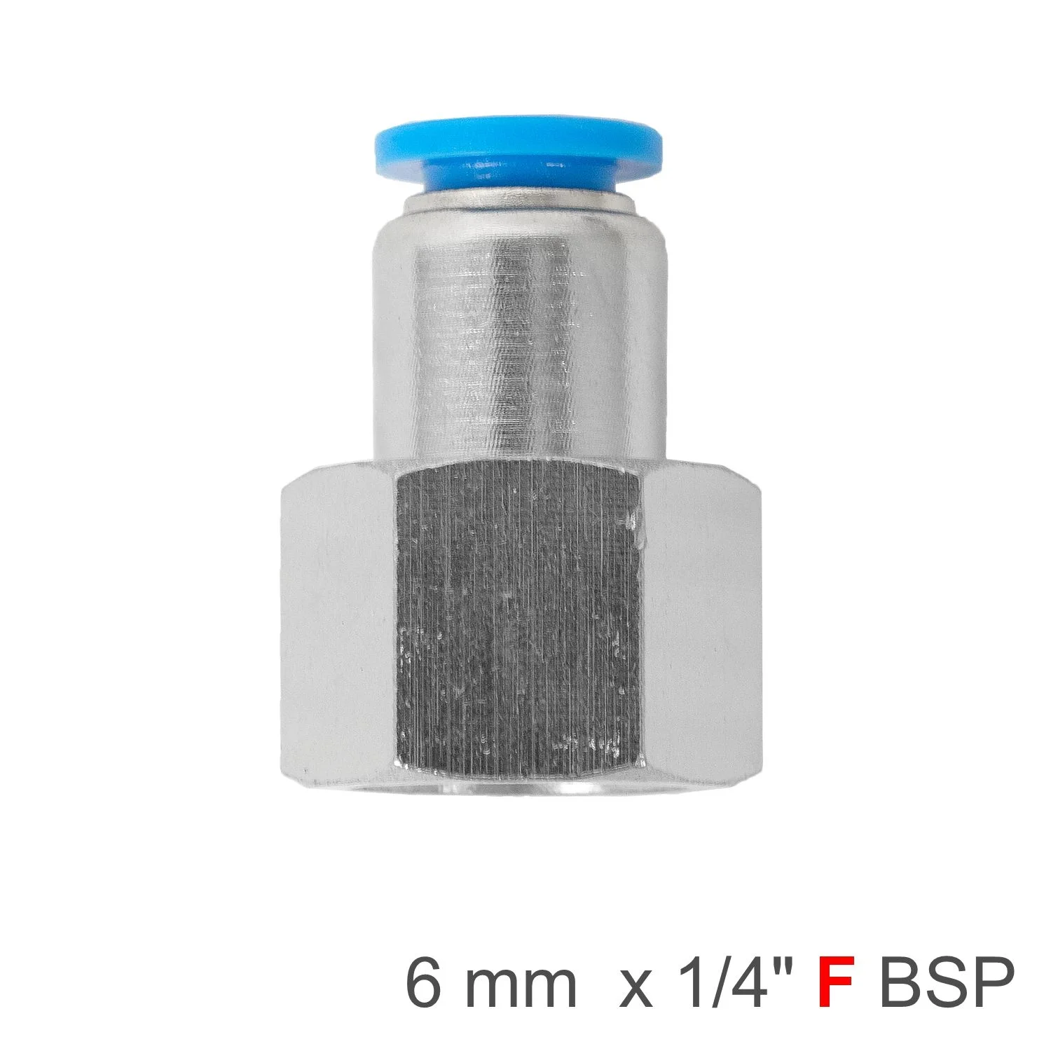SPCF06-02.webp PU HOSE FITTING STRAIGHT STUD 6MM-1/4 F - Image 1