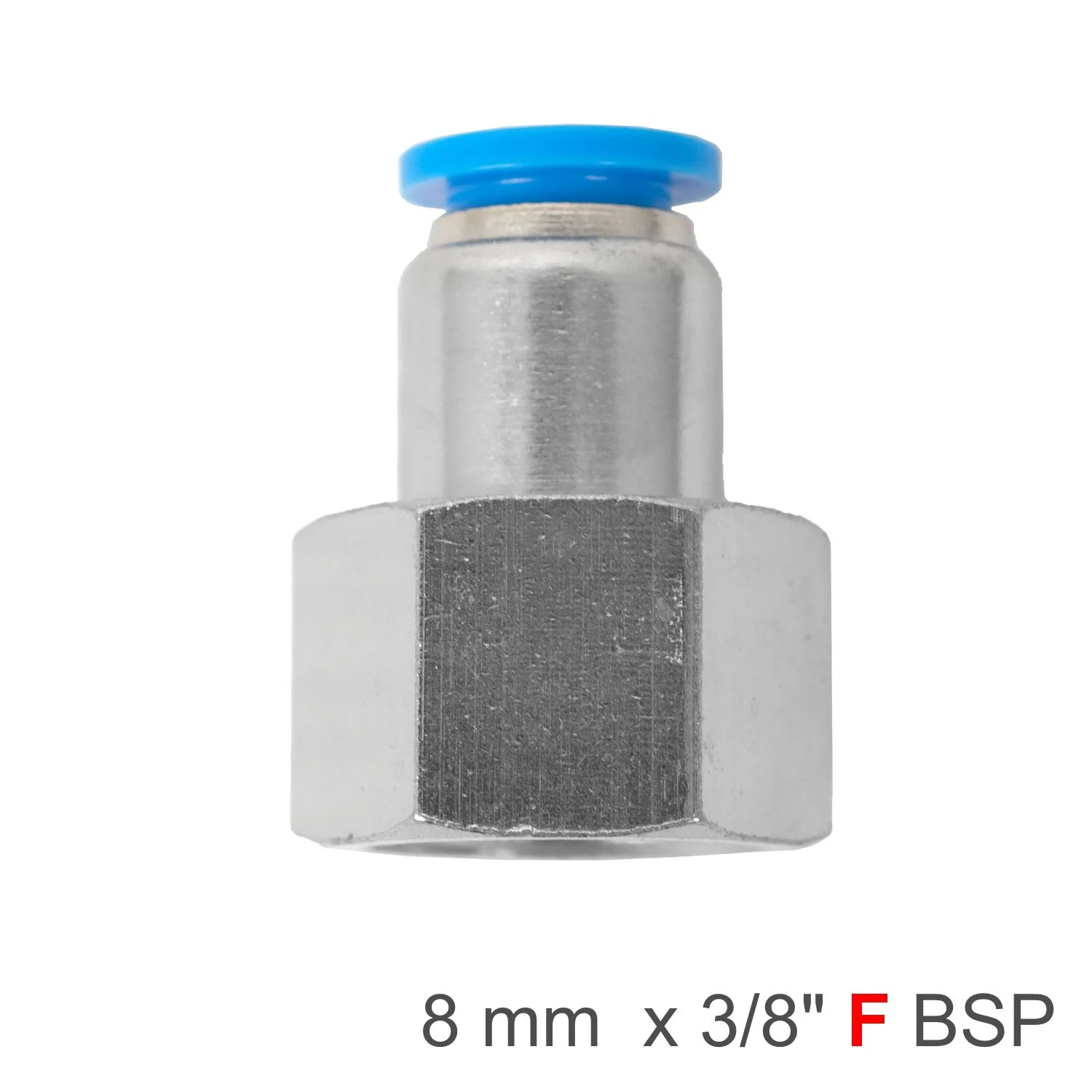 SPCF08-03.webp PU HOSE FITTING STRAIGHT STUD 8MM-3/8 F - Image 1