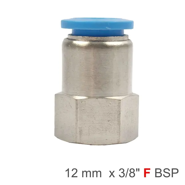 PU HOSE FITTING STRAIGHT STUD 12MM-3/8 F